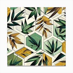 Geometric Art Bamboo leafs 2 Canvas Print