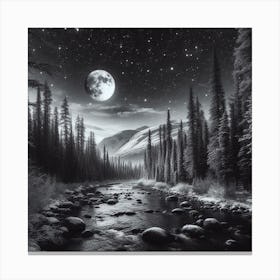 Moonlight In The Forest Canvas Print