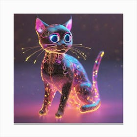 Neon Cat Canvas Print