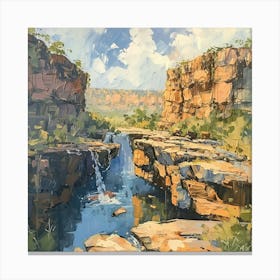 Waterfall In The Gorge Canvas Print