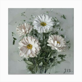 Three White Daisies Canvas Print