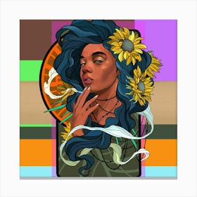 Sunflower Girl Canvas Print