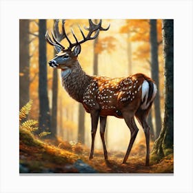 Deer In The Forest 158 Canvas Print