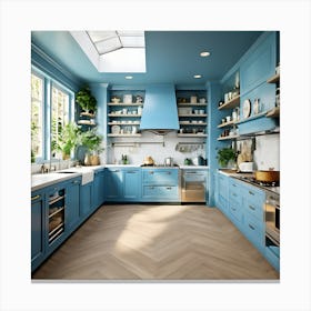 Blue Kitchen Canvas Print