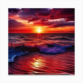 Sunset On The Beach 609 Canvas Print