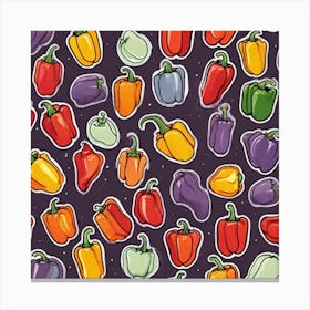 Bell Pepper As Background Sticker 2d Cute Fantasy Dreamy Vector Illustration 2d Flat Centered (1) Canvas Print
