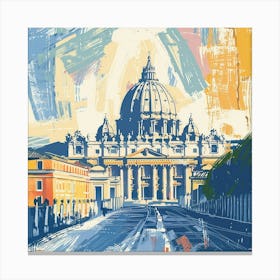 A Vatican City Expressive Strokes Illustration 1720445224 4 Canvas Print