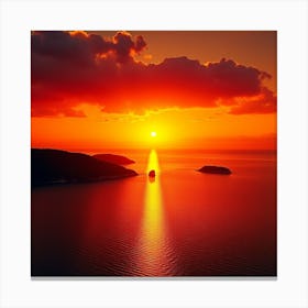 Sunset Over The Sea 2 Canvas Print