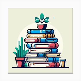 Books Design Collection Cartoon Reading Book Book Collection (31) Canvas Print