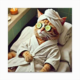 Cat Spa Day 4 Canvas Print