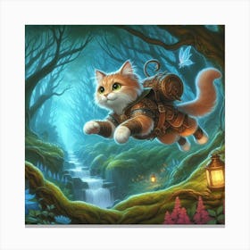 Cat In The Forest Canvas Print