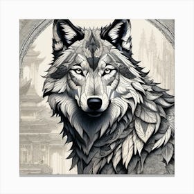 Wolf art Canvas Print