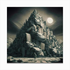 Pyramid Of Books Canvas Print