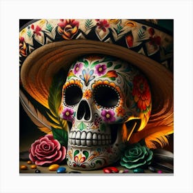 Day Of The Dead Skull 8 Canvas Print