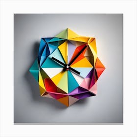 Origami Clock Canvas Print