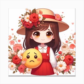 Emoji Girl 10 Canvas Print