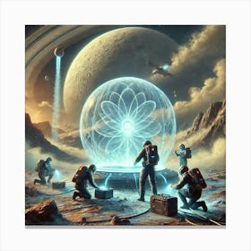 Venusian Engineers Setting Energy Shield Converted Canvas Print