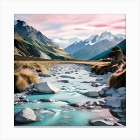 A Melodic Journey through New Zealand's Alpine Rivers Canvas Print