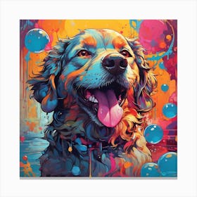 Dog With Bubbles 1 Canvas Print