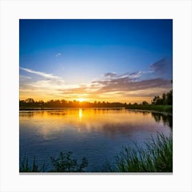 Firefly Scenic Evening Lights Over Tranquil Water Landscape 88965 (2) Canvas Print