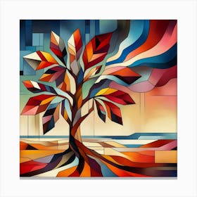 Abstract modernist Chestnut tree 1 Canvas Print