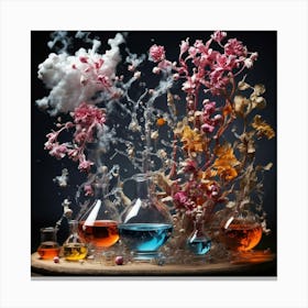 Flowers In A Laboratory Canvas Print