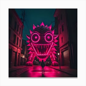 Big city life and the monsters in the light Canvas Print