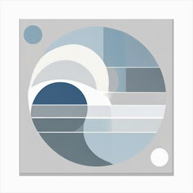 Circle Of Blue And White Canvas Print