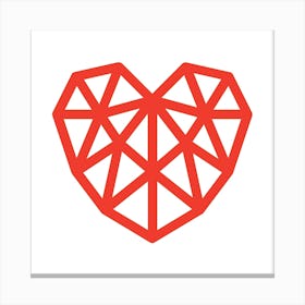 Heart Geometric Abstract Minimalist Simple Red 5 Canvas Print