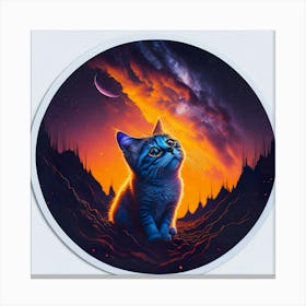 Cat Colored Sky (107) Canvas Print