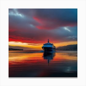 Sunset Cruise Ship 7 Canvas Print
