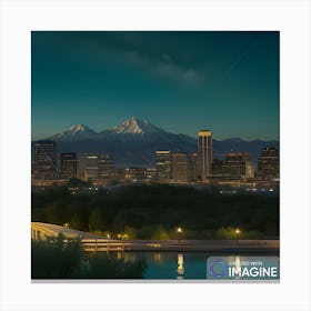 Cityscape Of Salt Lake City Canvas Print
