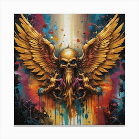 Skull And Wings Canvas Print