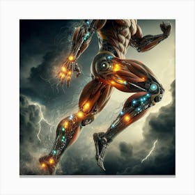 Cyborg running 1 Canvas Print