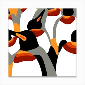 Pinguins Oranje Canvas Print