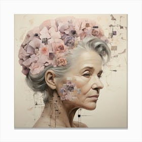 Woman With Flowers On Her Head Canvas Print