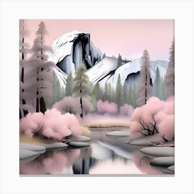 Yosemite Soothing Pastel Landscape 1 Canvas Print
