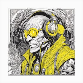 Cosmic Opa With Headphones 2 Canvas Print