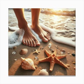 Starfish On The Beach 13 Canvas Print