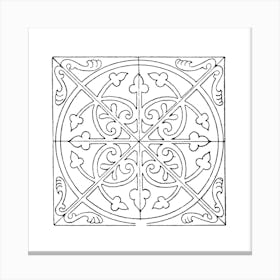 Sketched Boho Tile Art 6 Canvas Print