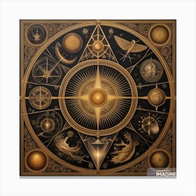 Golden Compass Canvas Print