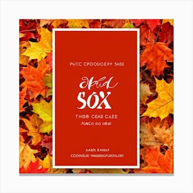 Autumn Themed Sale Banner Featuring Rich Textured Leaves In Shades Of Orange And Yellow Intertwine (1) Canvas Print