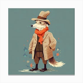 Fox Illustration Canvas Print