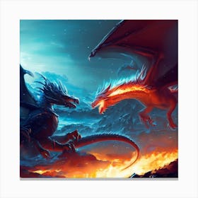 Dragons Fighting 6 Canvas Print