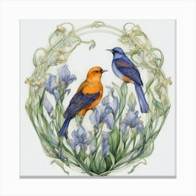 Two Birds In A Garden Canvas Print