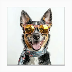 Dog Wearing Sunglasses 2 Canvas Print