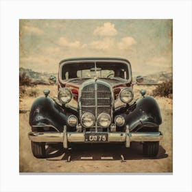 Vintage Car Adventure Print Art And Wall Art Canvas Print