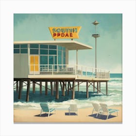 South Padre Island Texas Midcentury Art Print 0 Canvas Print