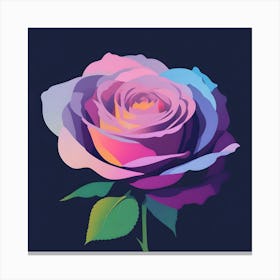 A Pastel Rose on Purple Background Canvas Print