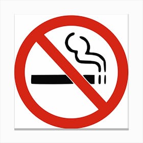 No Smoking Logo Symbols Warning Red Black Canvas Print